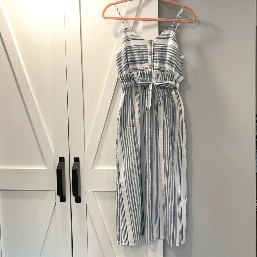 Striped “Paper Bag” Dress